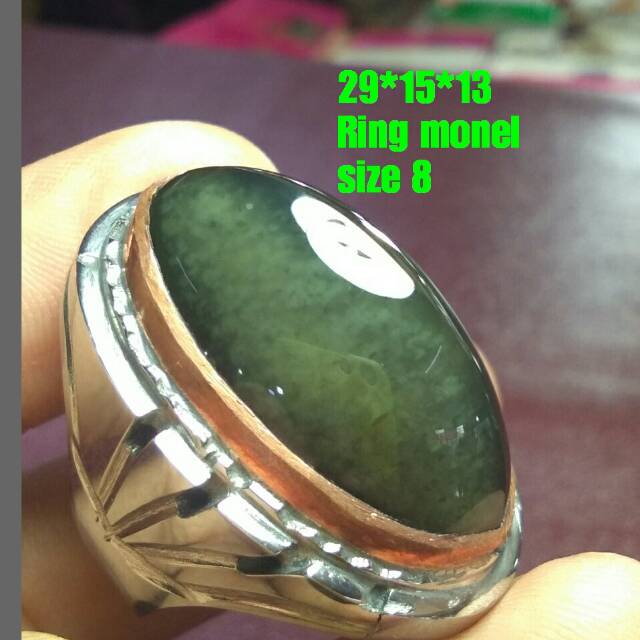 Cincin batu akik pandan lumut  sisik betik