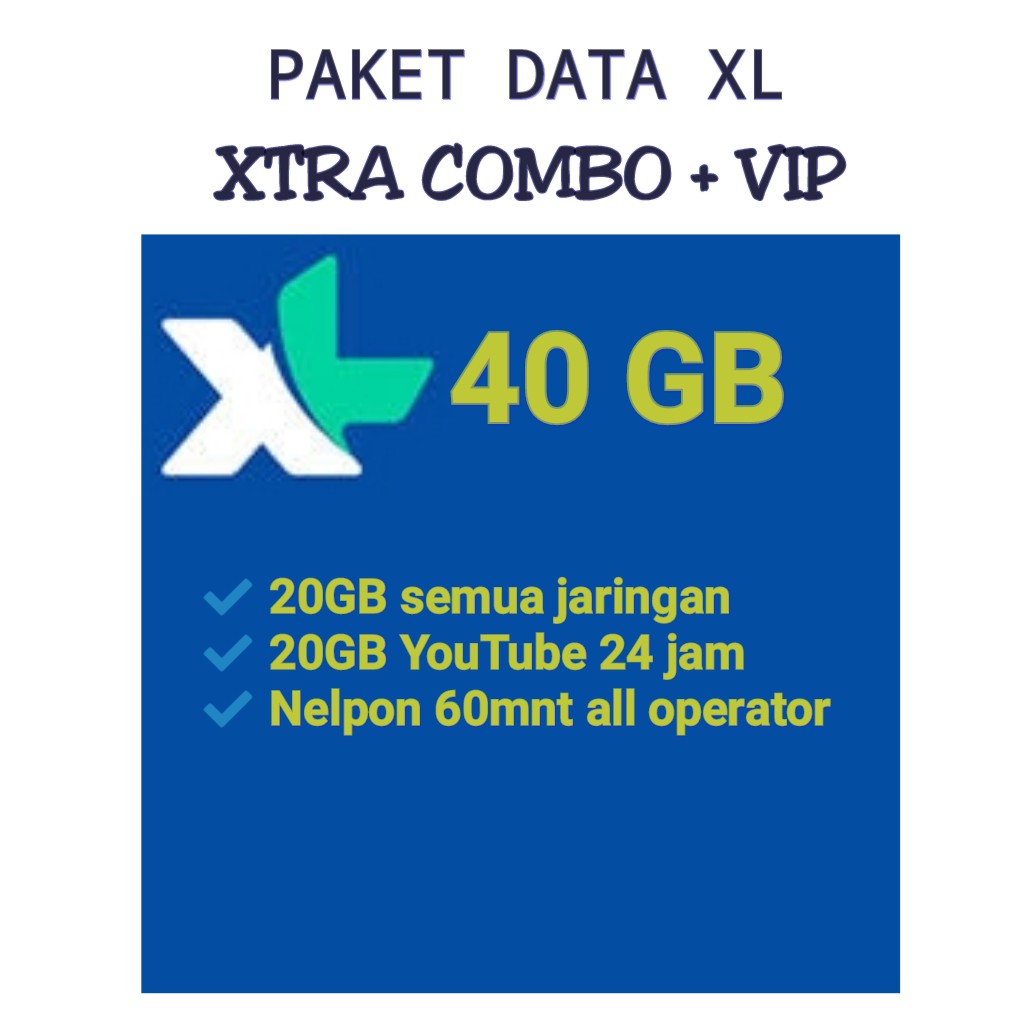 [PROMO] PAKET DATA INTERNET KUOTA MURAH XL XTRA COMBO dan XL XTRA COMBO VIP 40GB