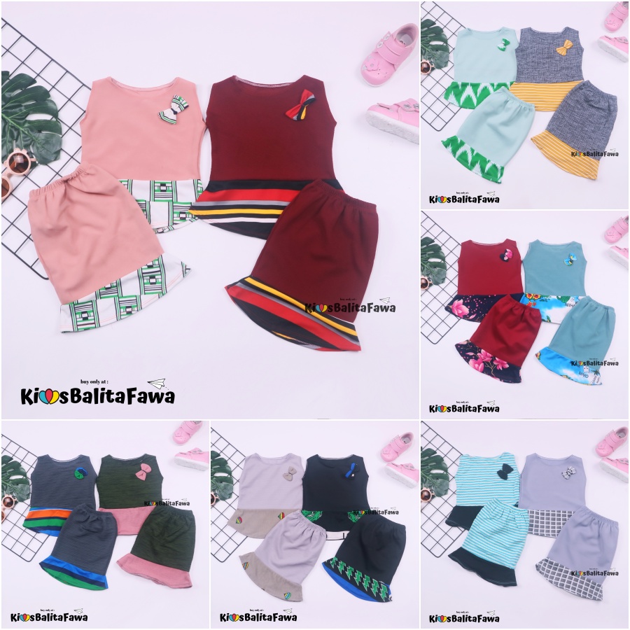 Setelan Zizi Anak uk 6-18 Bulan / Bawahan Rok Perempuan Baju Pesta Model Dress Peplum Cantik Cewek