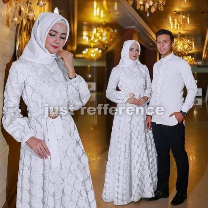 Reino Family Couple Keluarga Sarimbit Baju Seragam Lebaran B PP757 Couple Rasti Putih Baju Pasangan