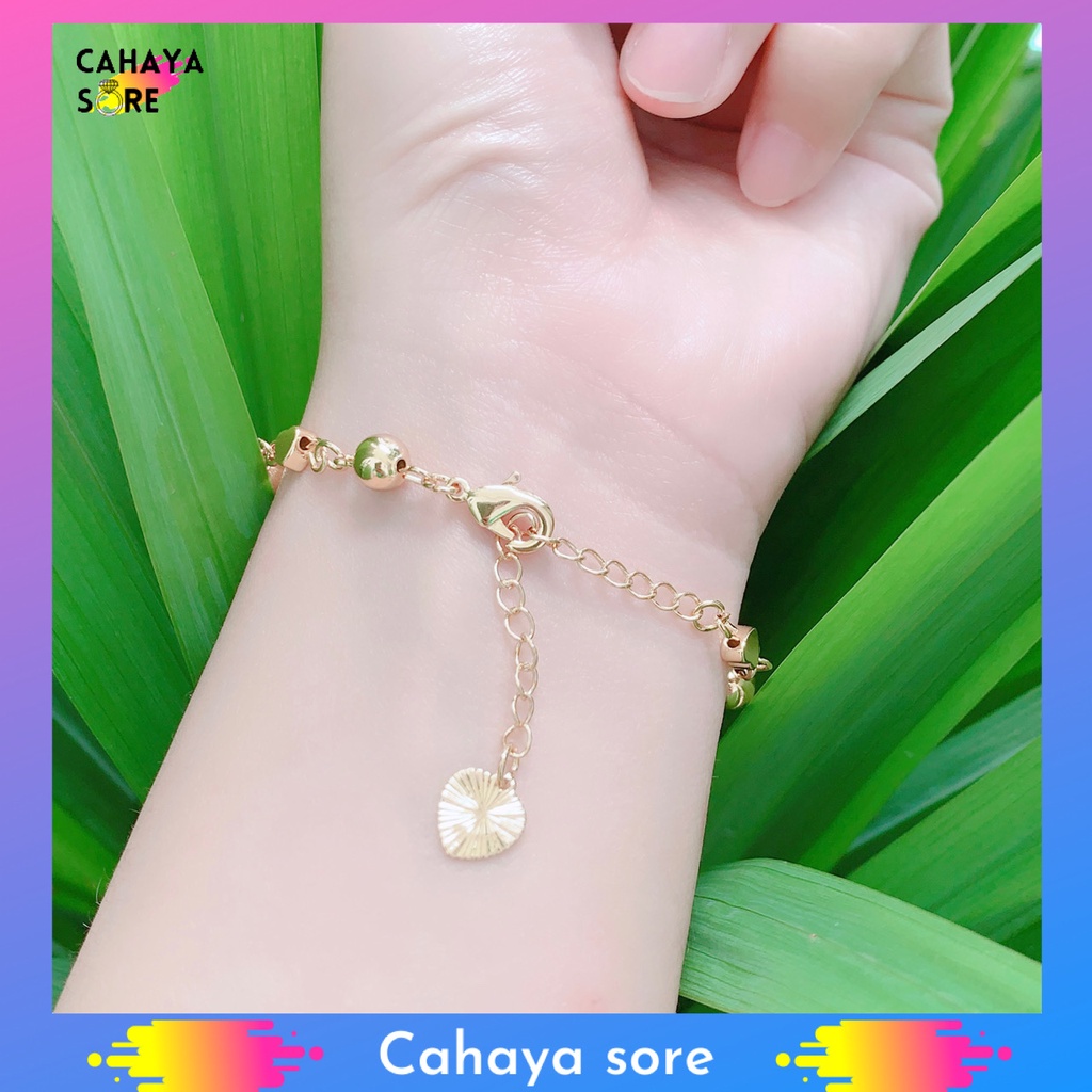 Gelang Xuping Gold Gelang Tangan Dewasa Rantai Bola G55