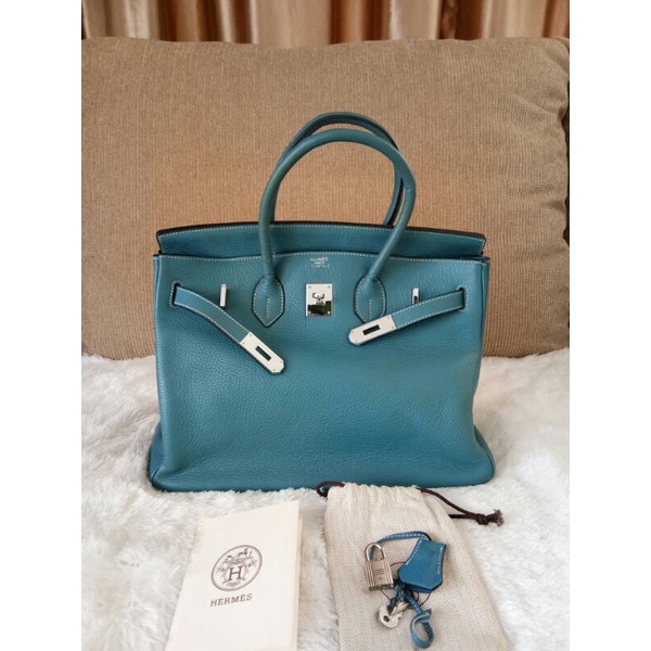 PRELOVED BAG HERMES BIRKIN BLUE JEANS