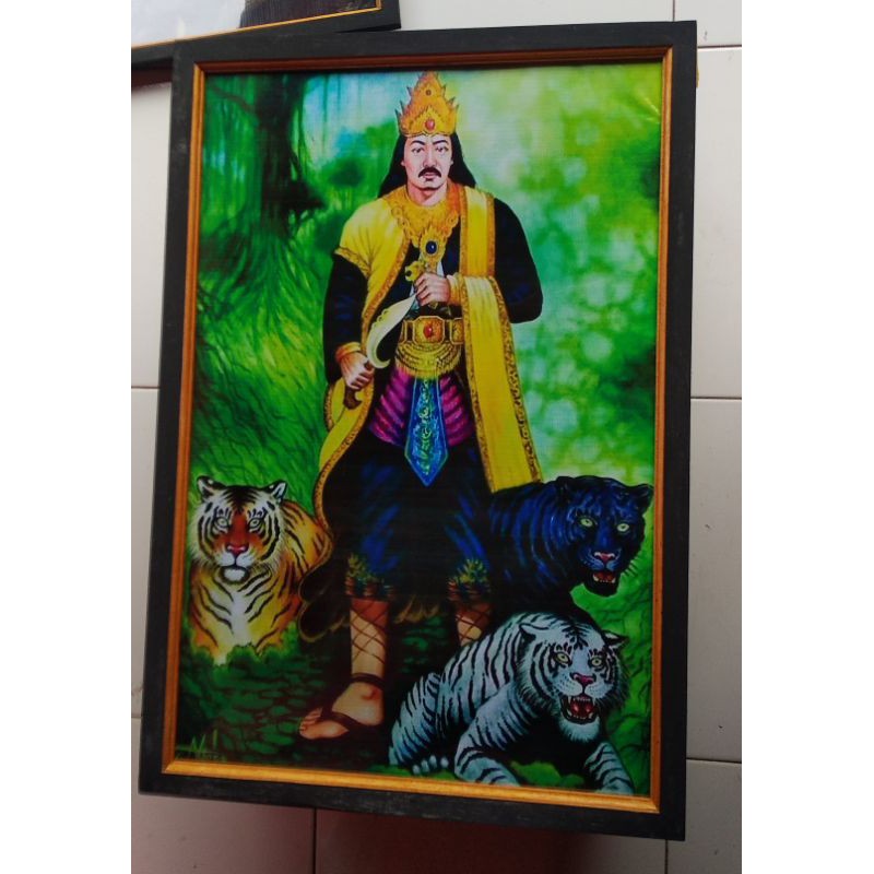 Lukisan cetak prabu Siliwangi Bandung plus bingkai