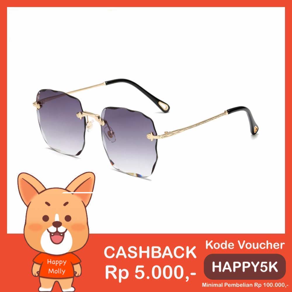 Kacamata UV400 [ Abu abu ] Anti Radiasi - Sunglasses Wanita Korea - HM8103