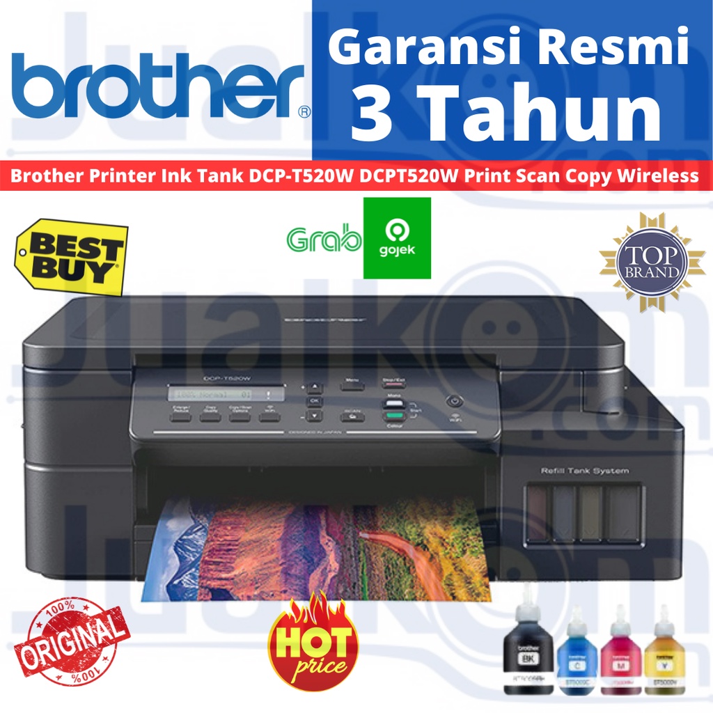 Printer Brother Ink Tank DCP T520W Wireless Print Scan Copy DCPT520W