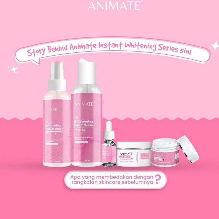 *galerybeautyysemarang* Animate Instant Whitening Series 5in1 / Cream Pemutih Wajah / Skincare Wajah