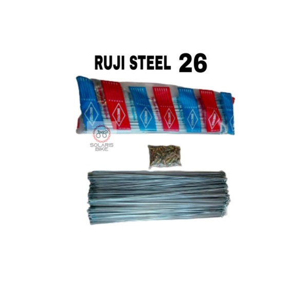 RUJI / JARI JARI / SPOKE SEPEDA ONTHEL JENGKI 14G X 26 INCH isi 72 pcs = 2 roda