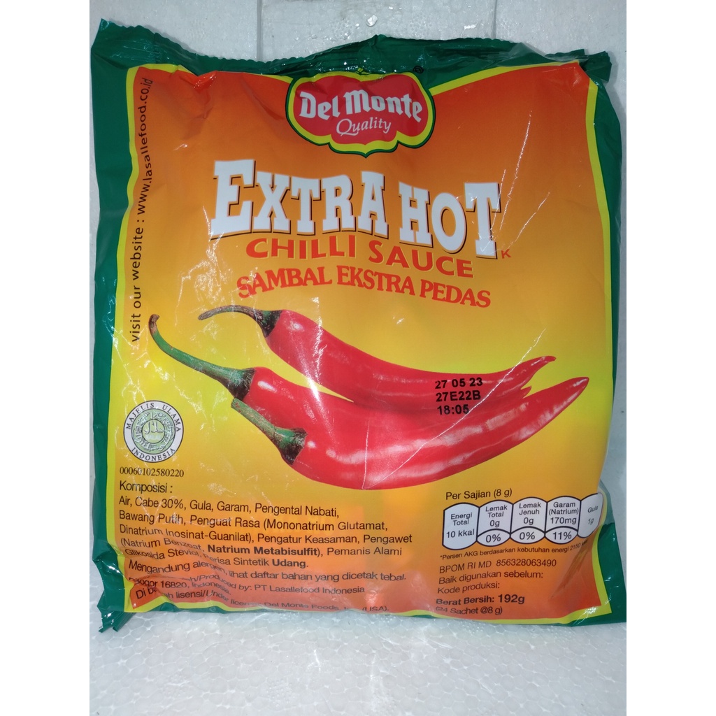 

DEL MONTE Sambal Extra Pedas Sachet 8g isi 24