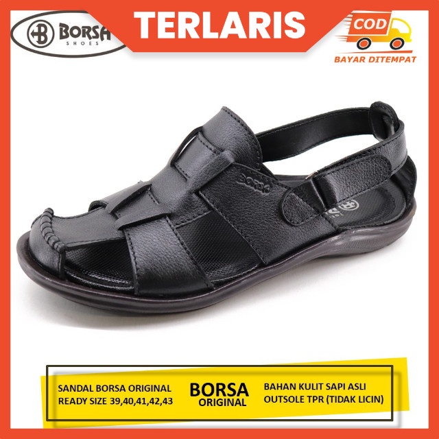 Sandal Pria Sandal BORSA ORIGINAL LEATHER SANDALS Kulit Asli
