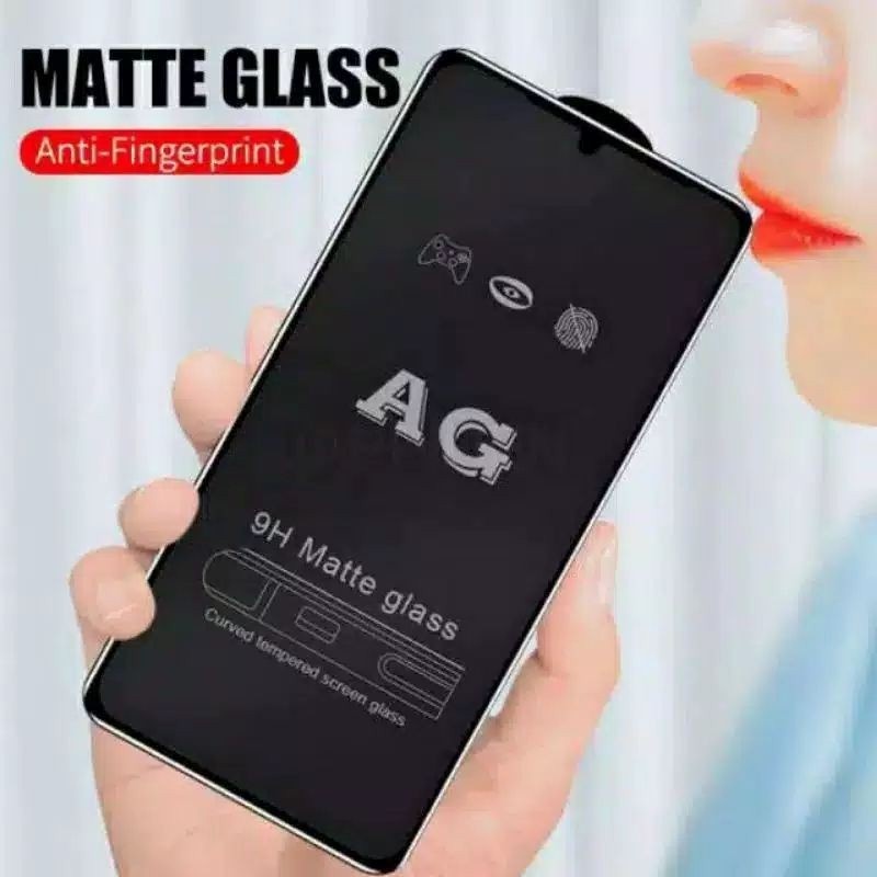 OPPO A77S A57 4G 2022 A76 A55 A16K A16e TEMPERED GLASS FULL COVER MATTE DOFF GLARE ANTI MINYAK ANTI GORES KACA LIST FRAME TEMPRED FULL SCREEN PELINDUNG LAYAR A16 E