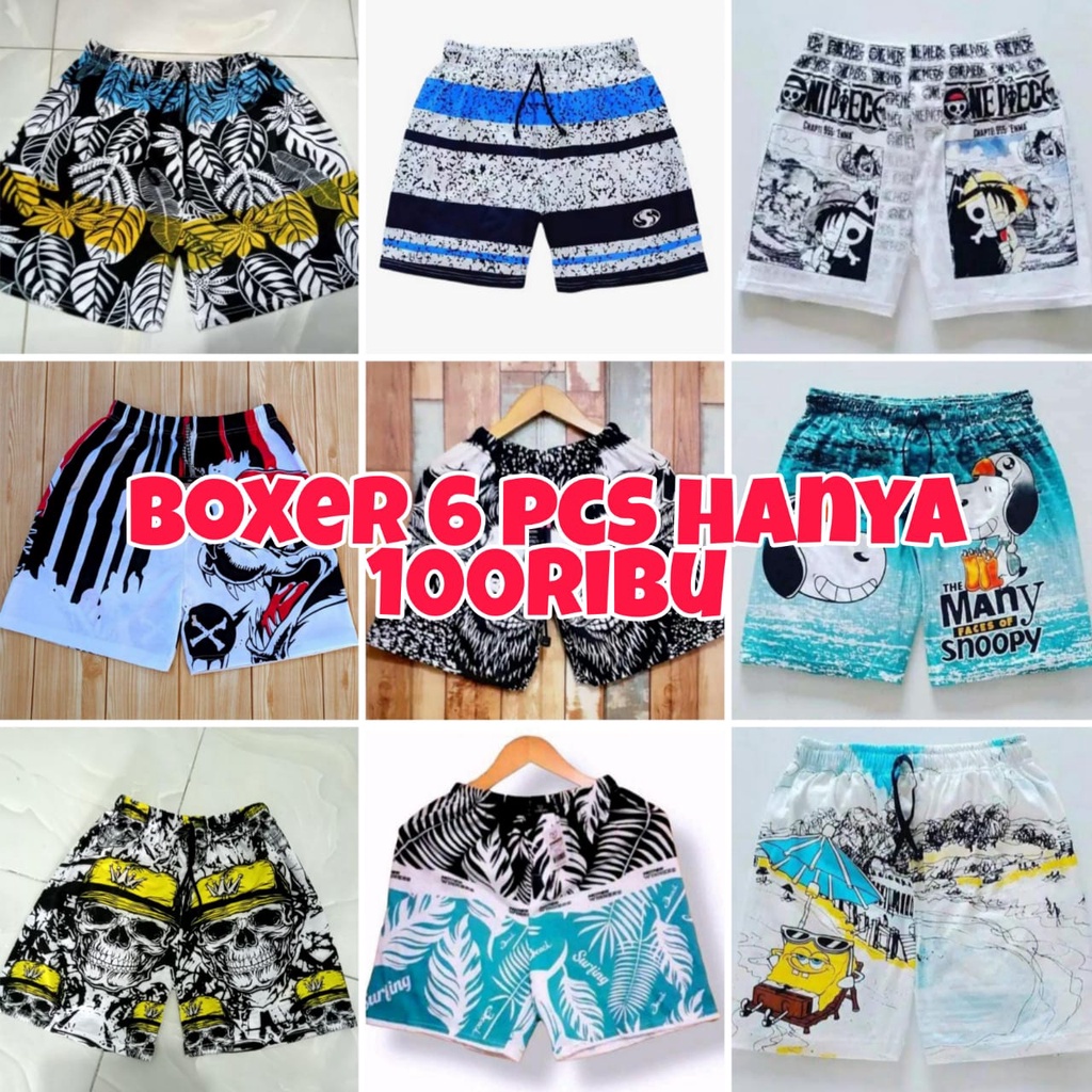 paket celana boxer pria wanita celana sufring distro premium celana santai boxer pantai kolor putih