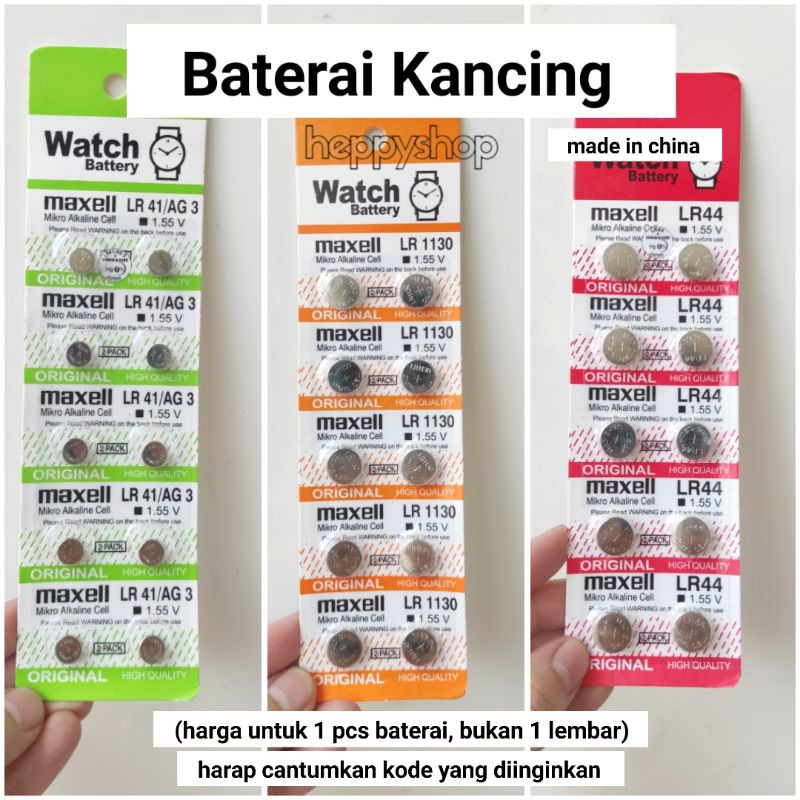 Baterai Kancing LR41 AG 3 LR 41 LR 1130 LR1130 LR 44 LR44