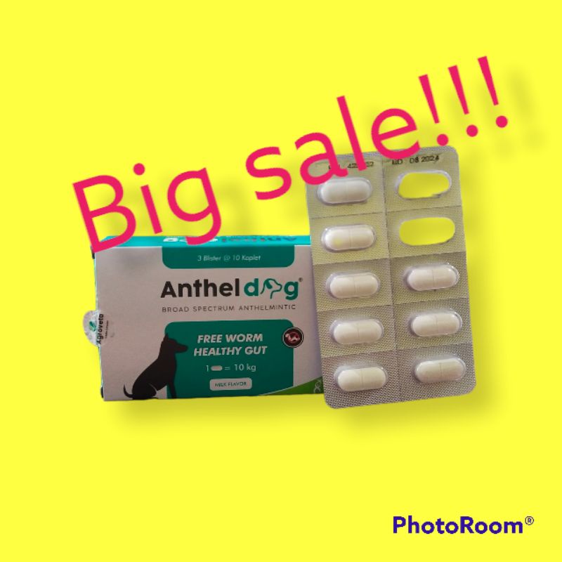 ANTHEL DOG OBAT CACING NO DRONTAL NO CANIVERM HARGA 1 TAB