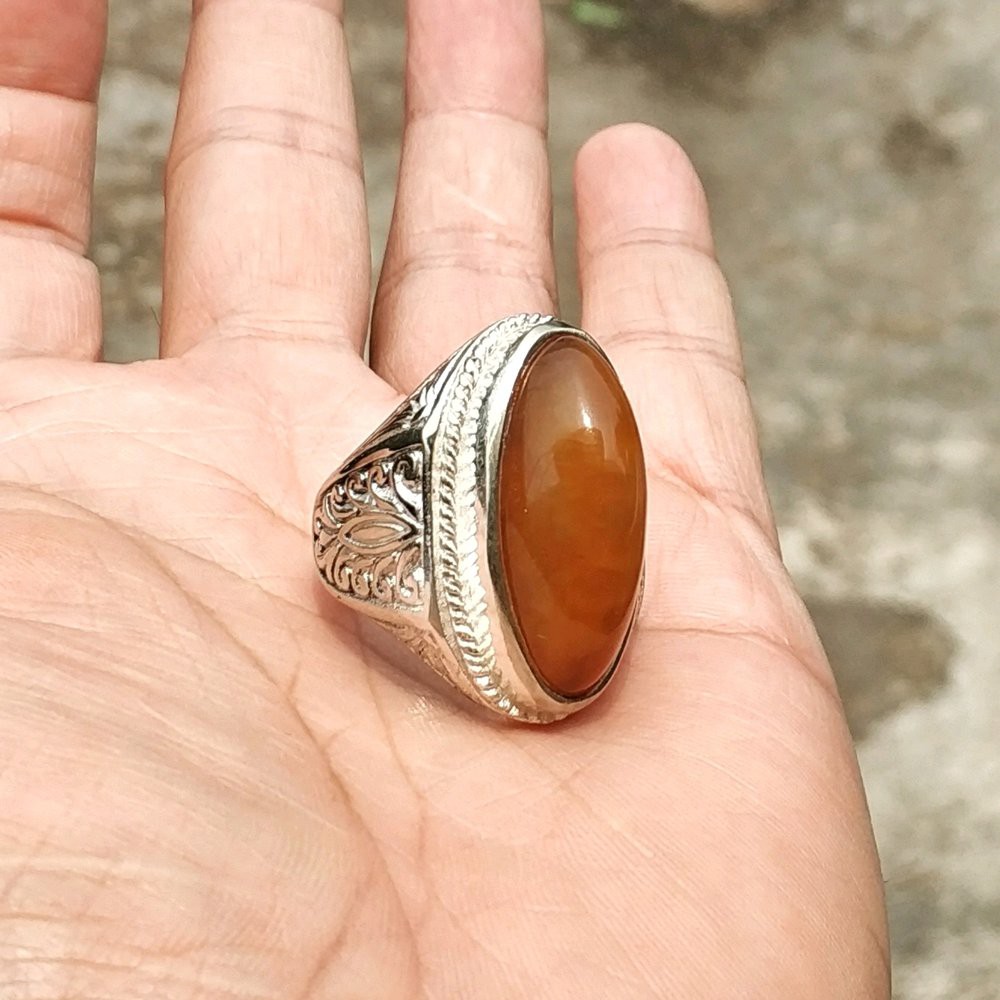 CINCIN BATU AKIK NATURAL PANDAN NANAS SERAT BETOK