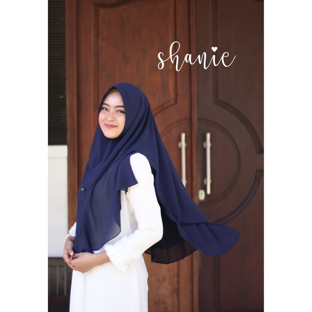 Khimar Kamala Navy (Free Mini Gold) Premium by Shanie