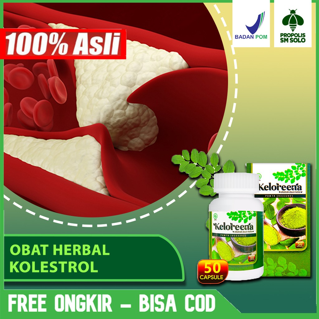 Obat Herbal Jantung Koroner - Kolestrol - Pengencer Darah - Darah Tinggi Kolesterol Keloreena Kapsul