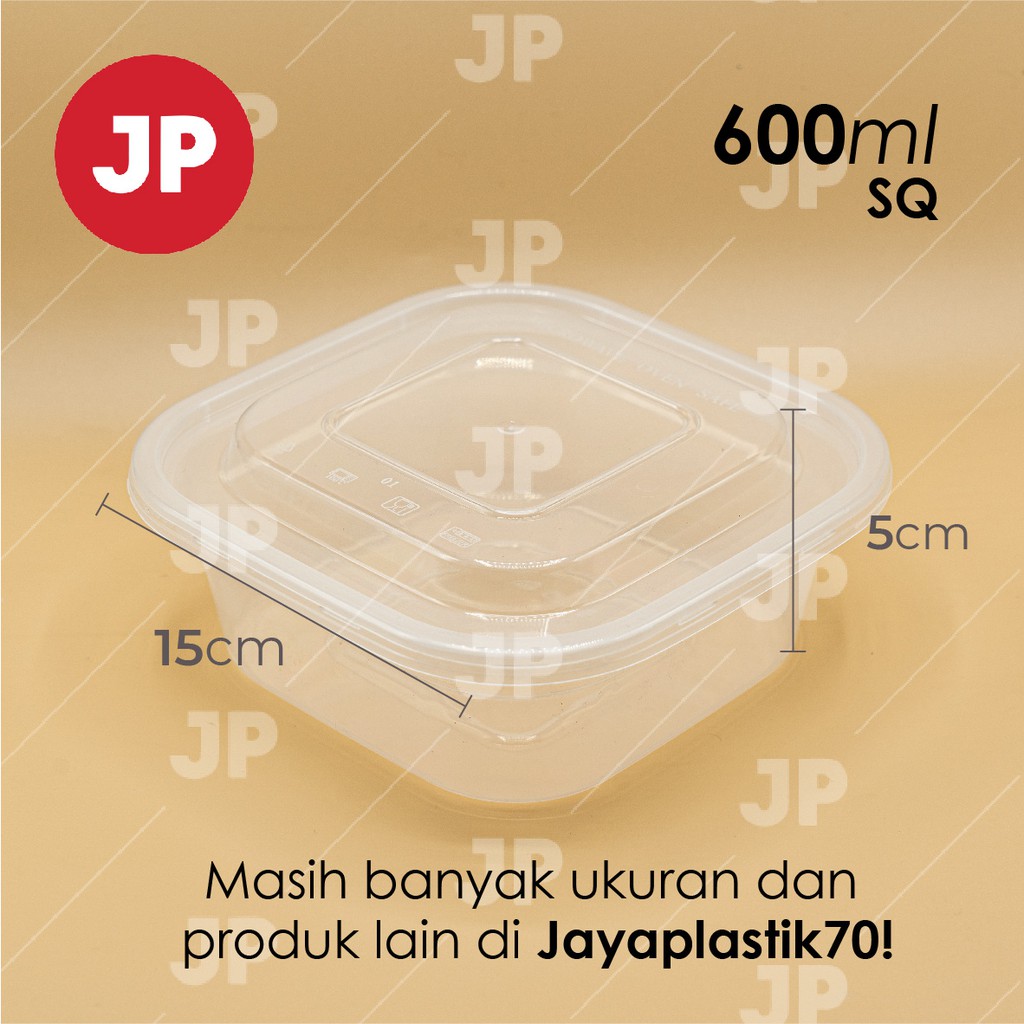 Kotak Makanan Plastik Thinwall Kotak SQ 600ml (ISI 5)