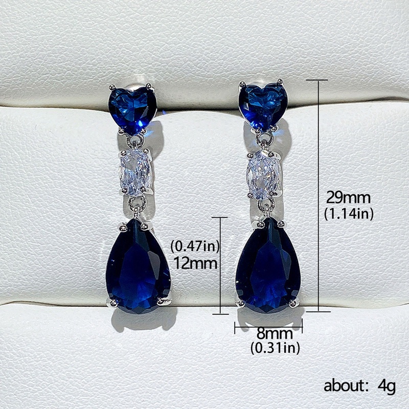 Anting Tusuk Gantung Statement Bahan Akrilik Desain Tetesan Air + Permata Untuk Wanita