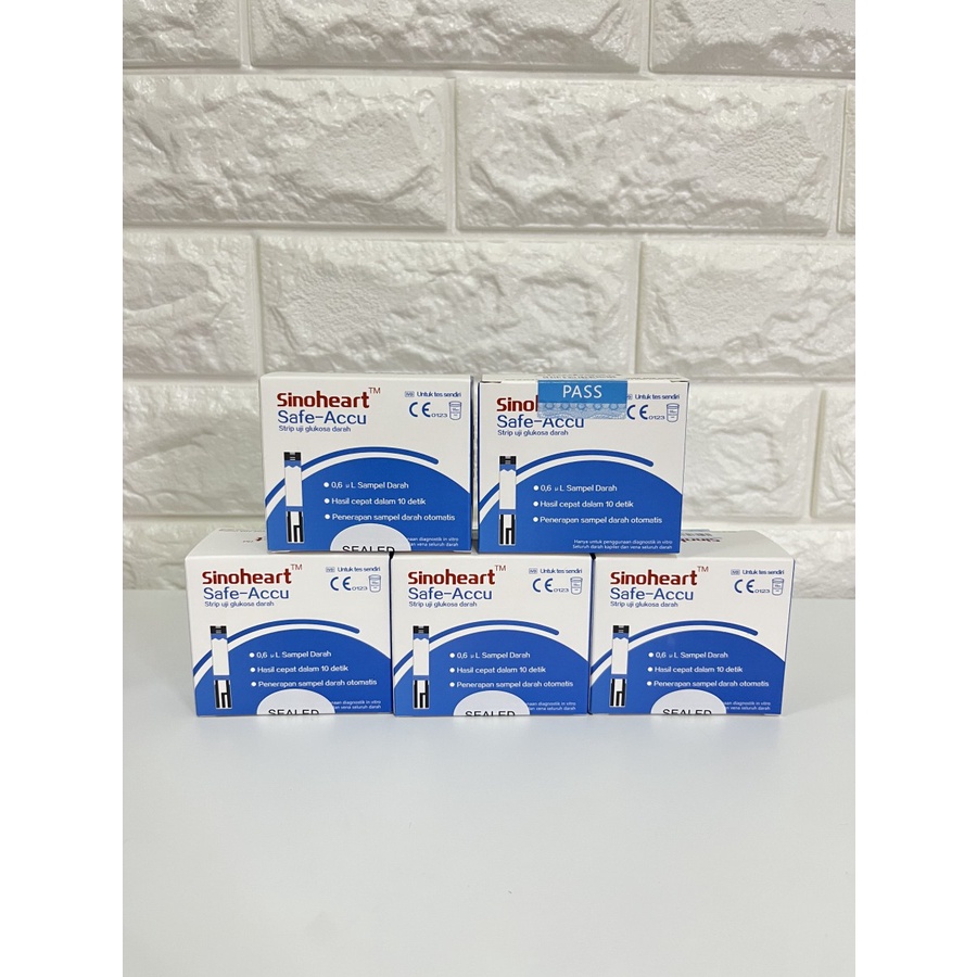 Sinoheart Safe Accu Strip Uji Gula Darah Sinocare 1 Box (50 Strip)