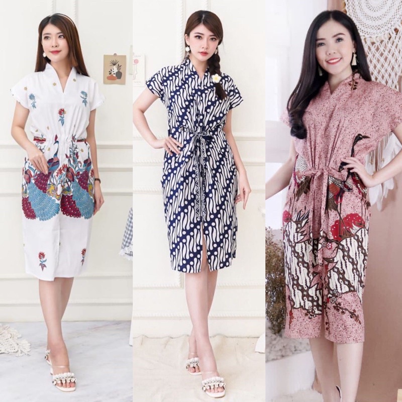 URSULA DRESS - Dress Batik Wanita Terusan Wanita / 004 MIX