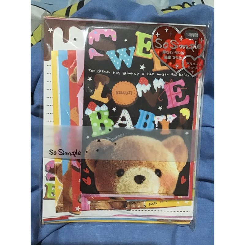 

BEAR BERUANG LETTER SET KERTAS SURAT MADE IN JAPAN MEMO STICKY NOTE NOTEPAD STATIONERY