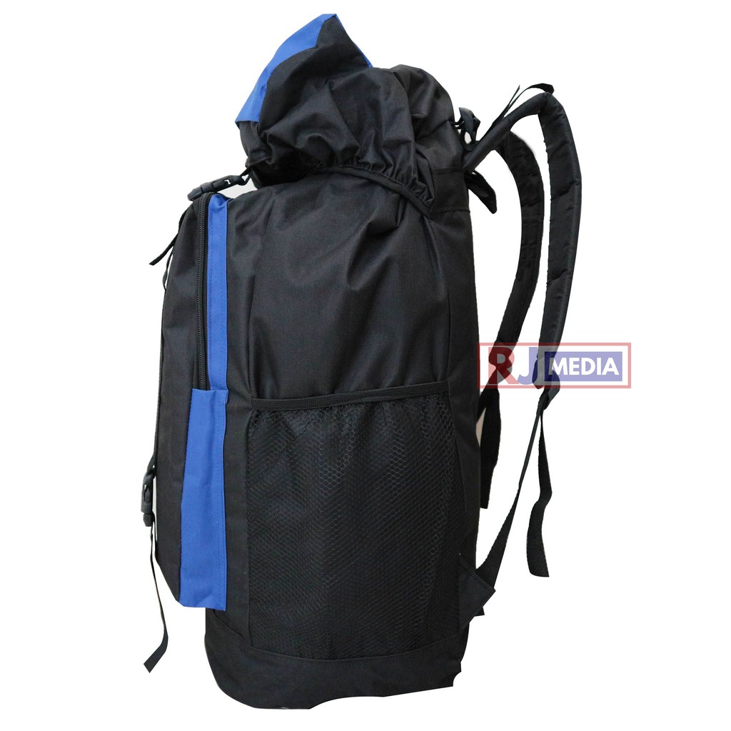 Tas Carrier Gunung Laros Biru Tas Ransel Besar Backpack Adventure Tas Muncak Hiking Traveling Mendaki Mudik Bahan Tebal Jahitan Kuat Awet Muat Banyak