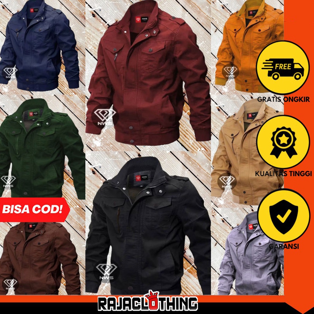 RCL - JAKET PRIA BOMBER MILITARY KLASIK NWS / Jaket Canvas Keren Pria | Jaket Canvas Greater Cowok