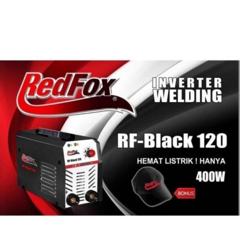 mesin las redfox 400watt RF BLACK 120 /inventer welding 400watt (bonus topi)