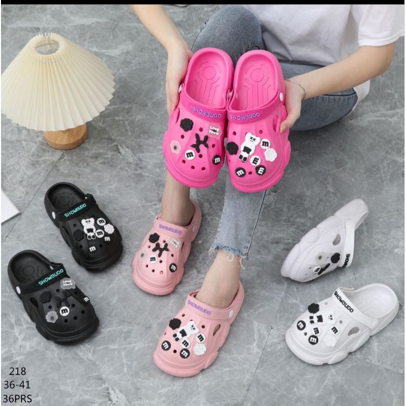 218 Sandal Bustong Jelly Wanita Import KAWS