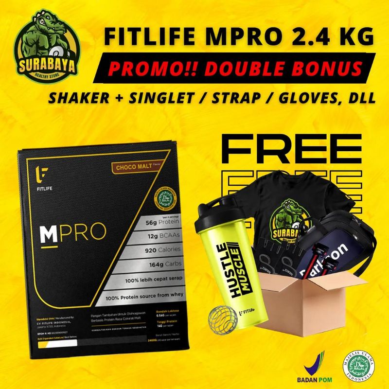 Fitlife Mpro Gainer 5,3 Lbs 2,4 Kg Mass Protein Weight Gain BPOM Halal MUI