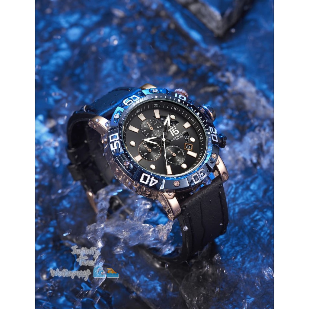 Jam Tangan Cowok T5 H3855G Chrono dan Tanggal Aktif Kualitas Original Waterproof