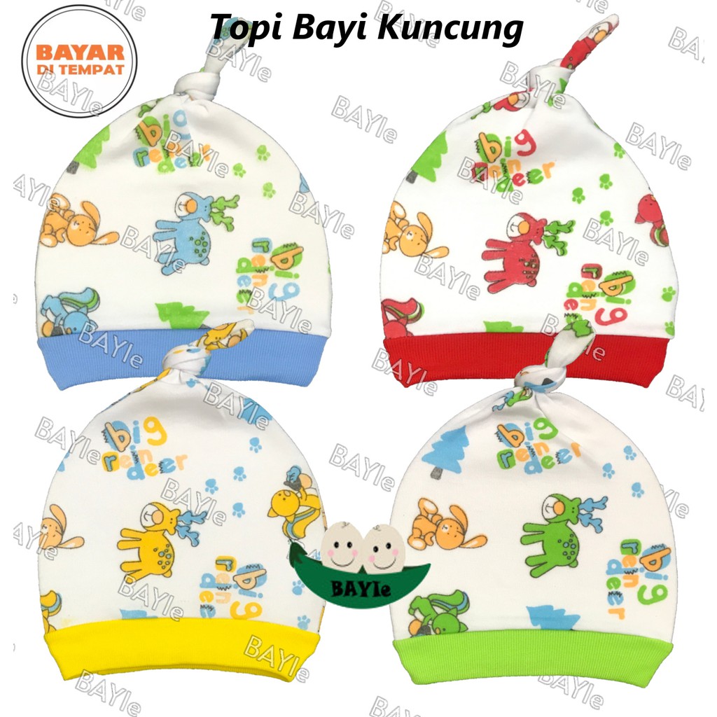 BAYIe - Topi Bayi / Anak model KUNCUNG motif Random Bahan Katun DK