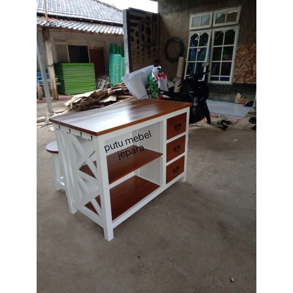 meja dapur/minibar kayu jati custom