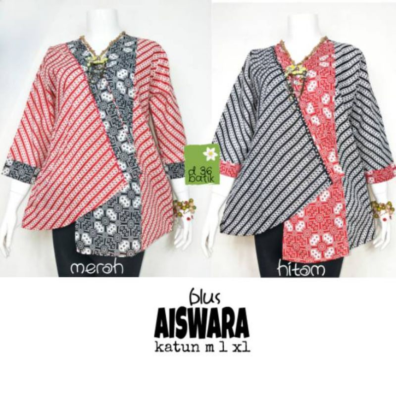 Atasan Blus kimono katun wanita halus aiswara atasan Baju batik muslim wanita remaja abg ibu parang 