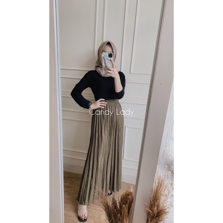 Suede Pleats Skirt Import