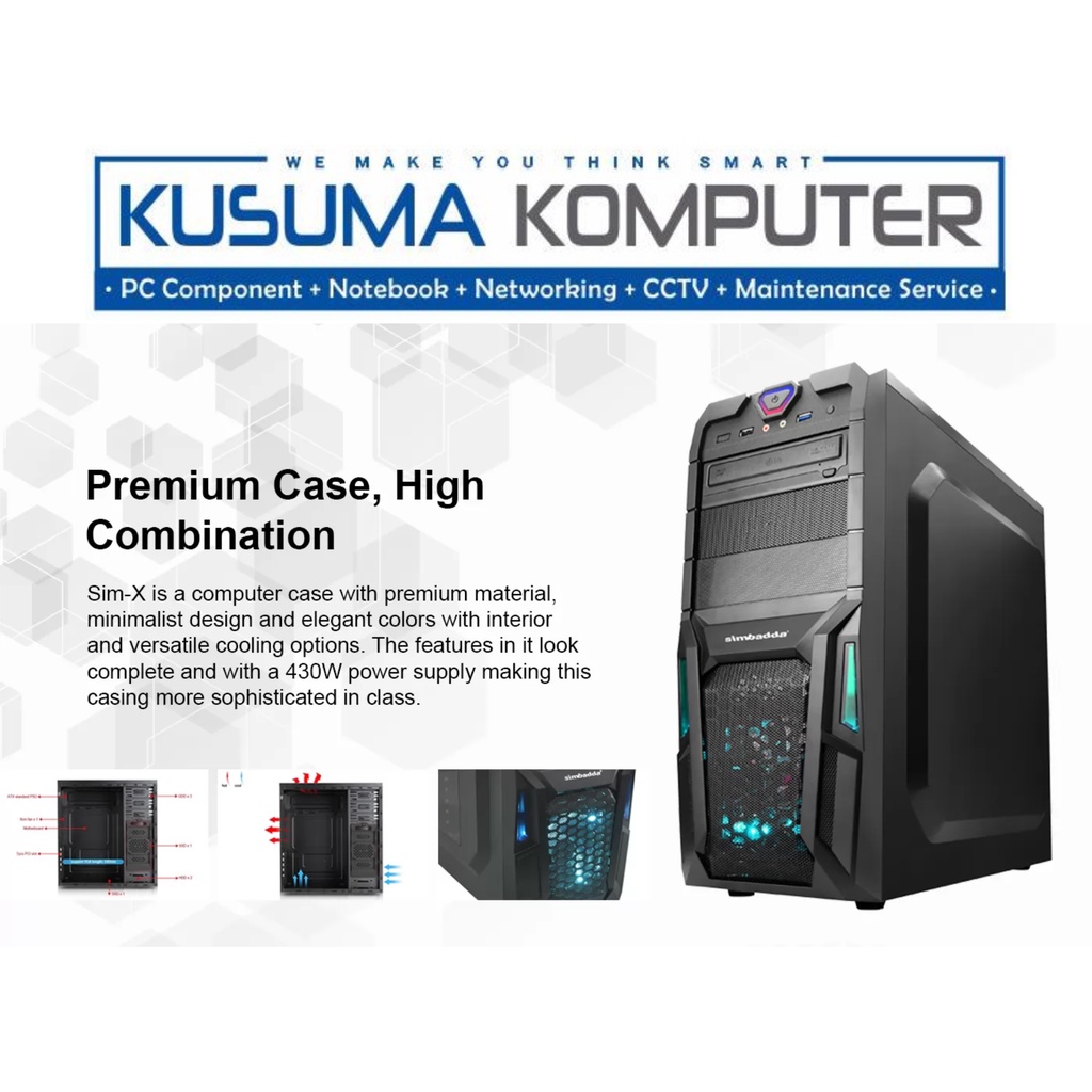 Casing PC Simbadda  SIM X 2688 + PSU 430W