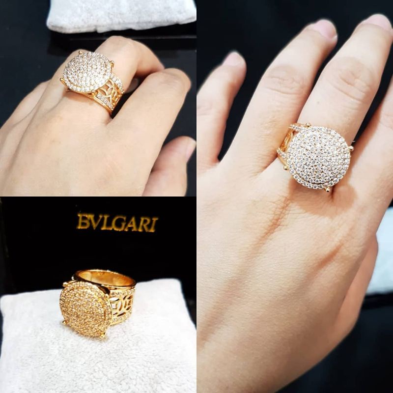 Cincin Zircon Lapis Emas Gold Premium Quality Anti karat anti alergi Ring zircone mata kilau 01