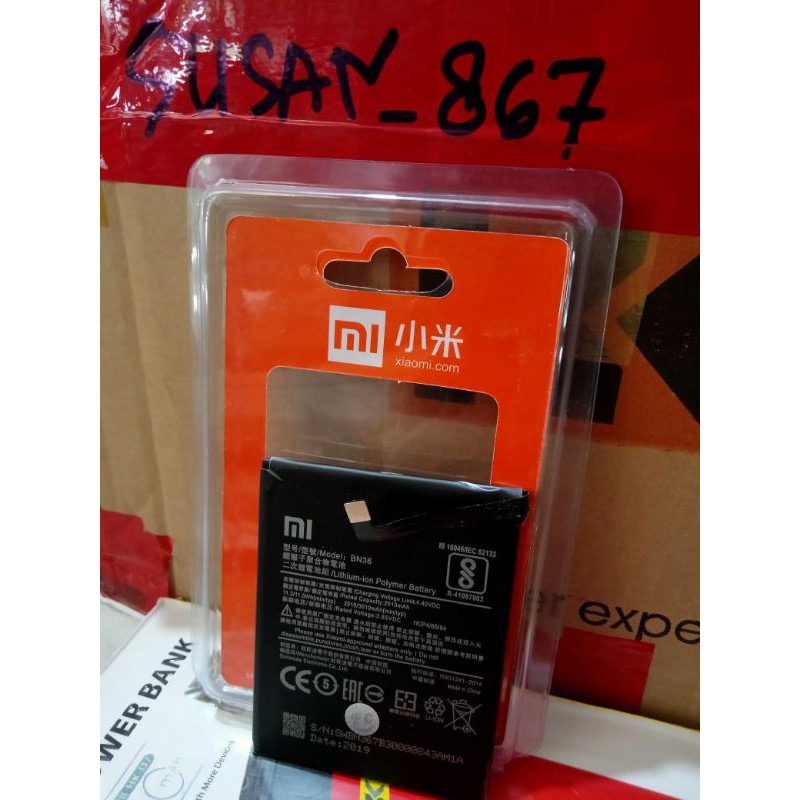 baterai batre battery BN-36/Redmi 6X/Mi A2 mia2 redmi6x bn36 bn 36