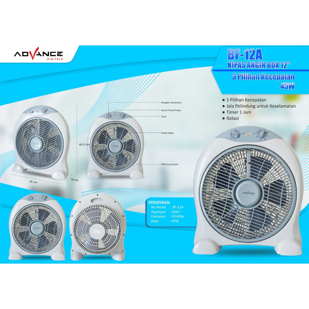 Kipas angin kotak / Box fan Advance BF12A