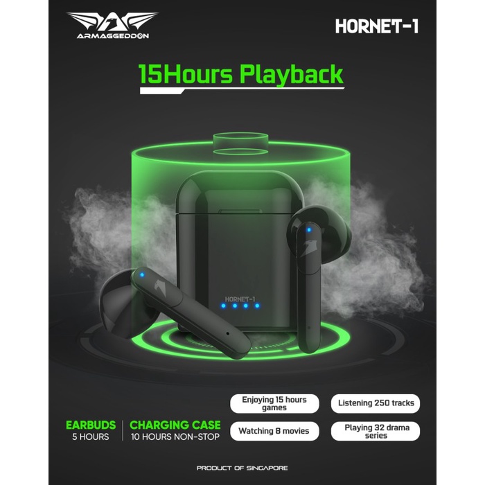 Armaggeddon Hornet 1 TWS True Gaming Wireless Earbuds Bluetooth 5.0 - HORNET 1