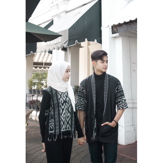 COUPLE TENUN TORA VEST TENUN IKAT ASLI KEISHAN.ID OUTER SONGKET CARDIGAN TENUN KIMONO TENUN BOLERO TENUN || COUPLE TENUN || SET COUPLE TENUN || SET COUPLE TENUN KELUARGA