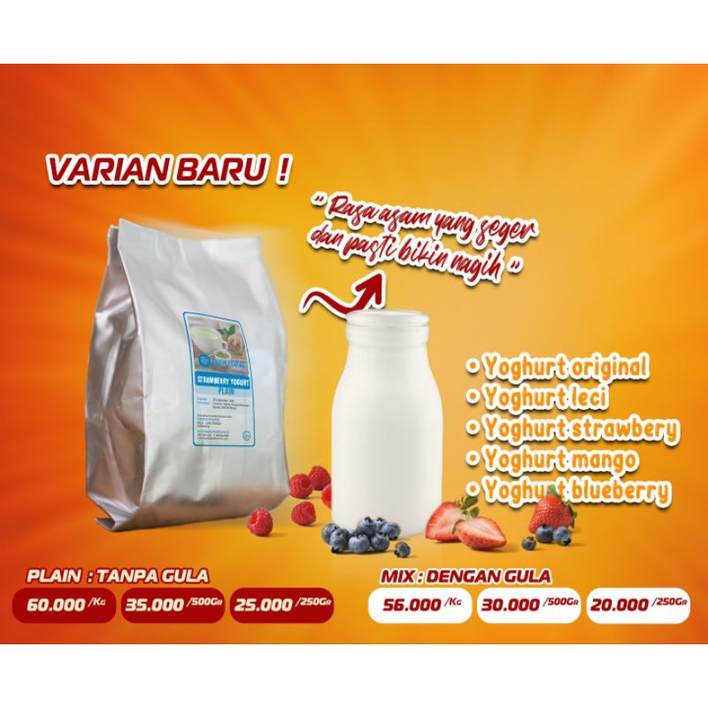 Powder Yoghurt mix kemasan 250 gram(dengan gula)