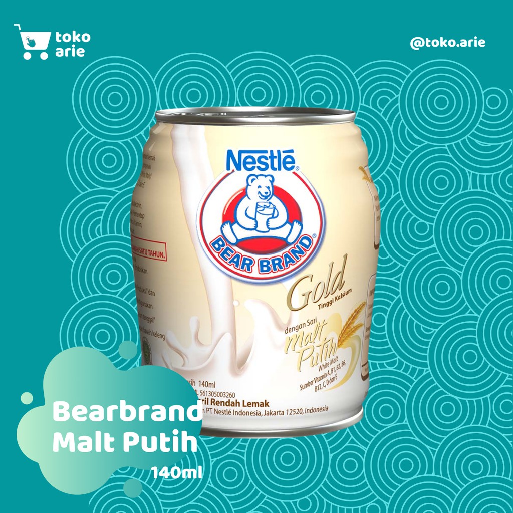 SUSU BERUANG / SUSU STERIL BEAR BRAND NESTLE 140ml (MALT PUTIH)