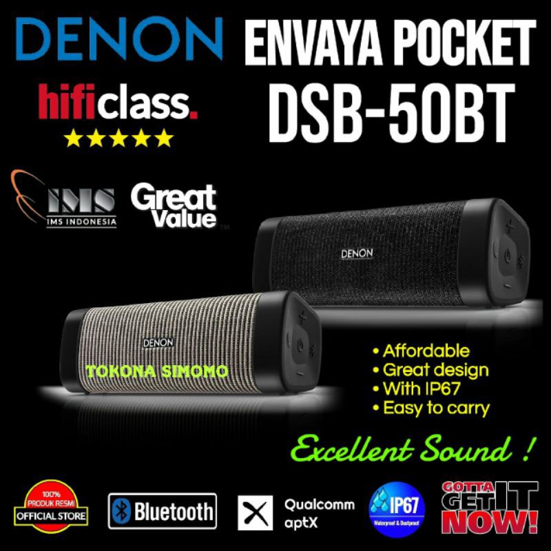 DENON ENVAYA POCKET DSB 50BT / DS50BT Portable Bluetooth Speaker
