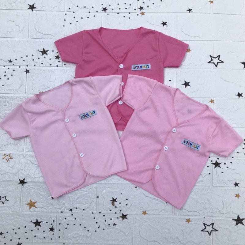 3 PCS Baju Bayi Lengan Pendek Pink Baju Bayi Baru Lahir Baju Newborn DNW Baby