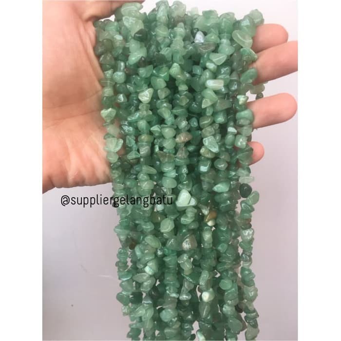 kerikil Batu mix giok hijau muda 1cm bahan gelang kalung green pecah bahan aksesoris kerajinan baju