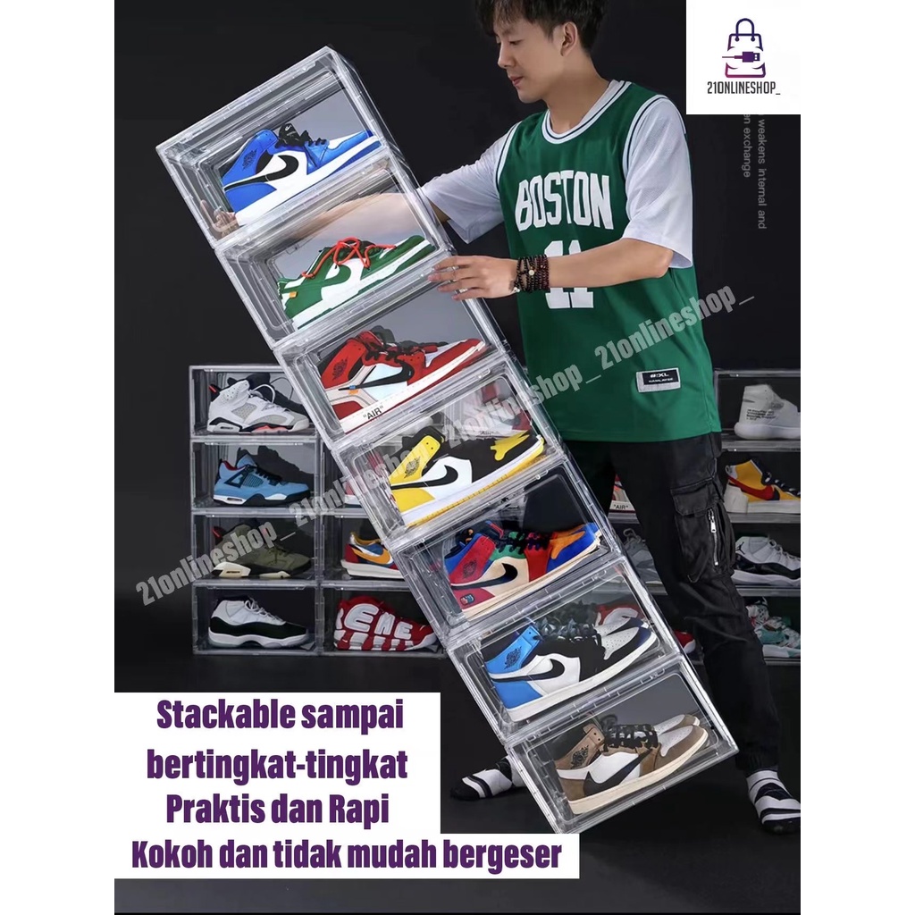 Shoe Box Full Acrylic Kotak Sepatu Akrilik Box Sepatu Sneakers Box Yeezy Box Jordan Box Air Jordan Box