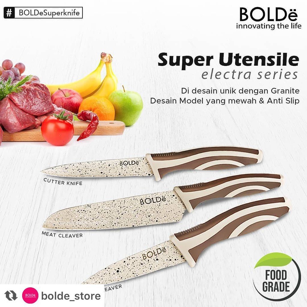 Pisau Set &amp; Gunting Super Utensile Electra Beige series 4 pcs set