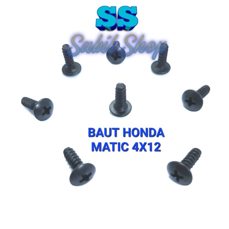 50 PCS BAUT BODY HONDA 4x12 BAUT COVER MOTOR HONDA BAUT BODI HONDA MATIC BEAT VARIO SCOOPY UKURAN M4x12