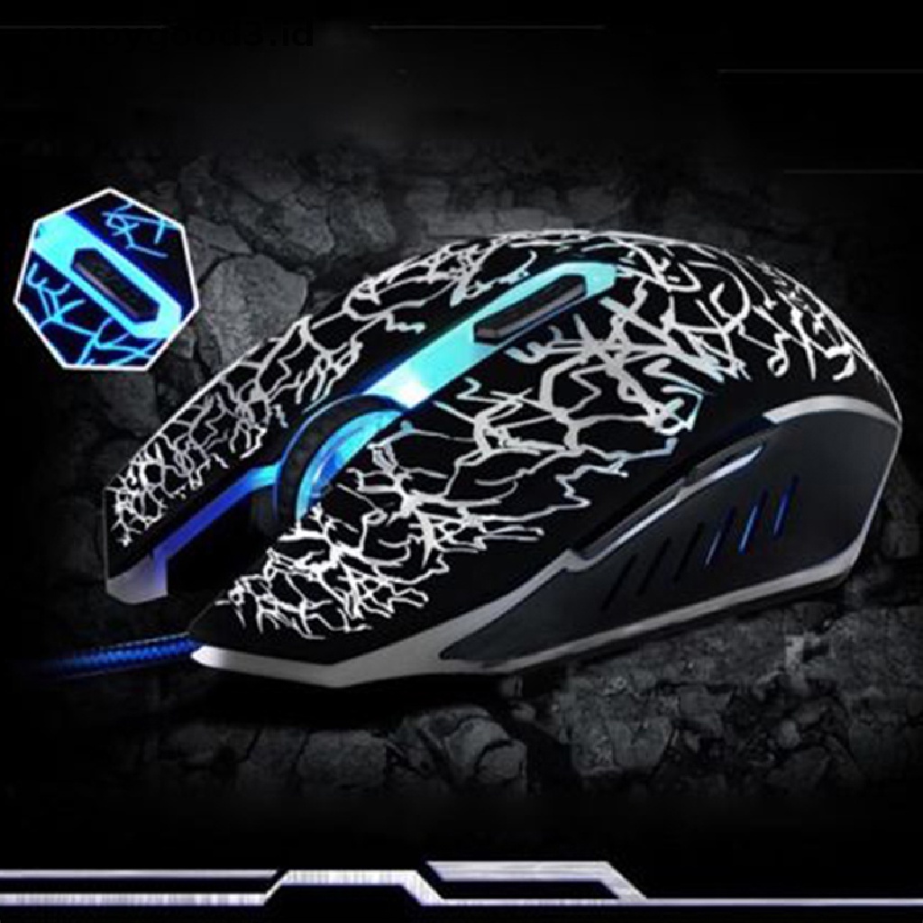 Mouse Gaming Optical 4000Dpi 6 Tombol Led Dengan Kabel Usb Untuk Gamer Pro